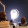 氷川丸船上のビアガーデンから見た横浜開港祭の花火