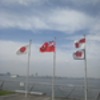 赤レンガ倉庫: UW旗 + バミューダ国旗 @大さん橋.横浜