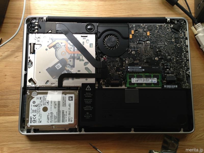 MacBook Pro (13-inch, Early 2011) 新しいハードディスクをセット