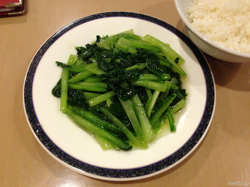 清炒時菜 (季節野菜のシンプル炒め) + 白飯 @隆蓮.横浜中華街
