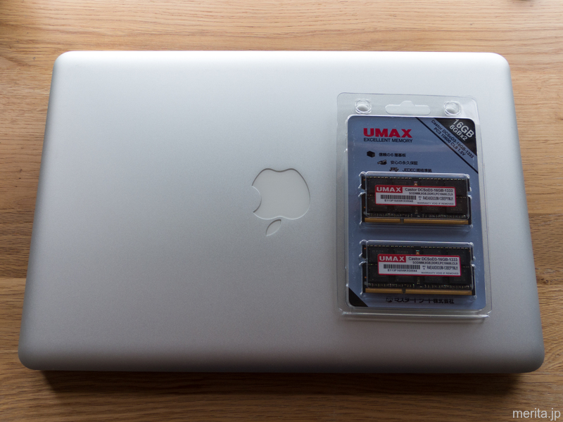 メモリ増設 - UMAX PCメモリ SoDDR3-1333 8GB × 2 枚 + MacBook Pro (13-inch, Early 2011)
