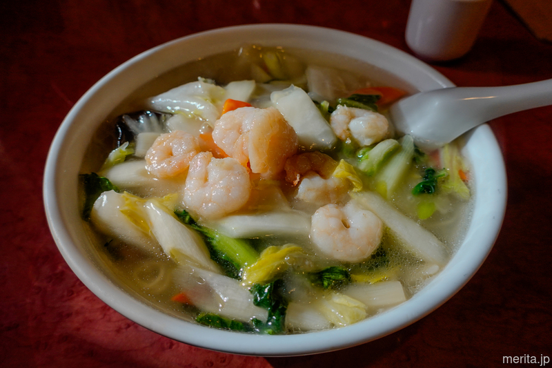 蝦仁湯麺 (えびそば) @東林.横浜中華街