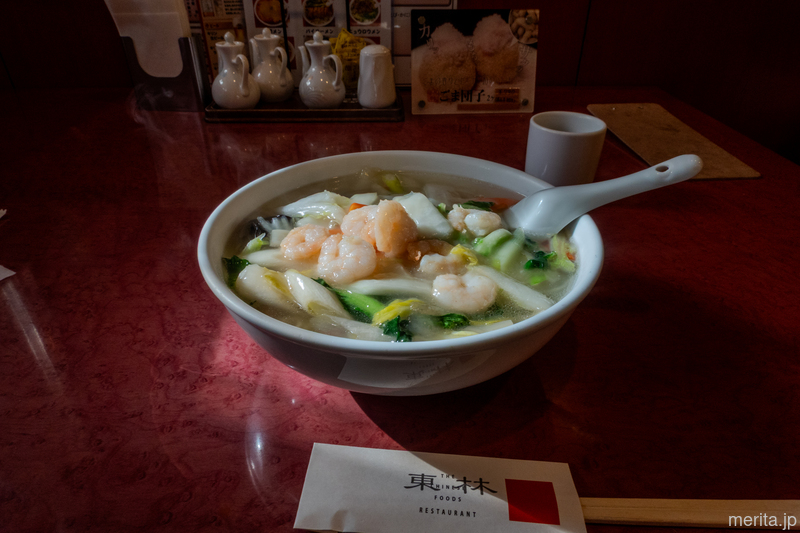 蝦仁湯麺 (えびそば) @東林.横浜中華街